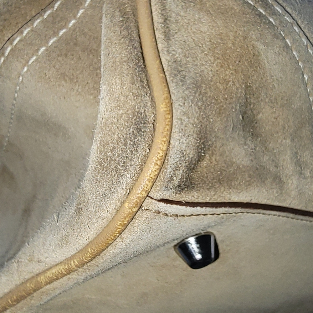 Coach Tan Suede Tote with Leather Trim - Picture 15 of 16